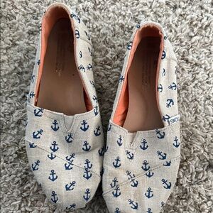 Toms Nautical Anchor Canvas Slip-Ons